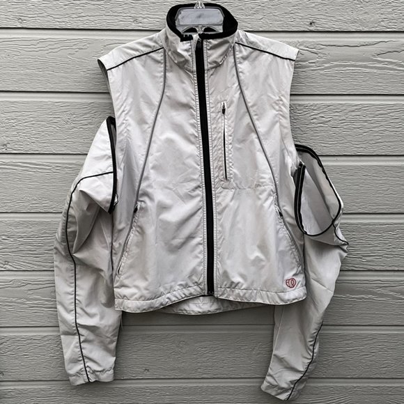 Vintage Pearl Izumi Convertible Cycling Jacket Vest, Silver / Gray, Men's Small - Picture 4 of 11